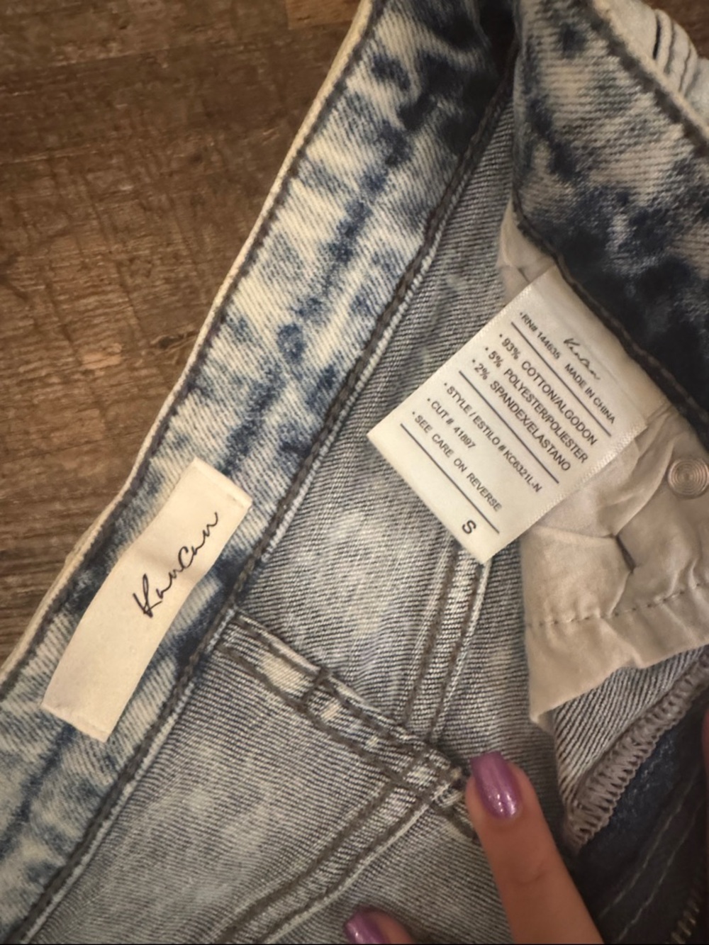 KanCan Light Blue Distressed Denim Cutoff Shorts - Picture 3 of 5